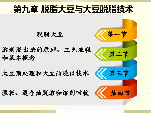 大豆制品工艺第九章脱脂大豆与大豆脱脂技术