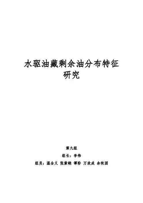 水驱油藏剩余油分布特征研究