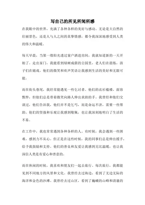 写自己的所见所闻所感