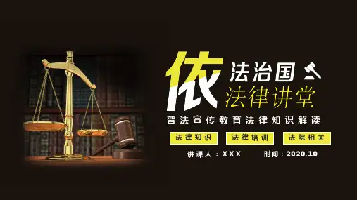 简约依法治国法律讲堂普法宣传教育PPT