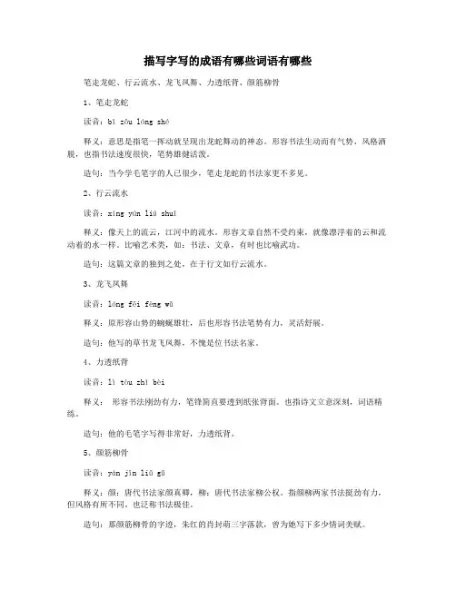 描写字写的成语有哪些词语有哪些