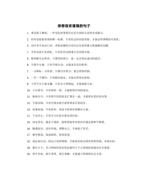 形容很有道理的句子