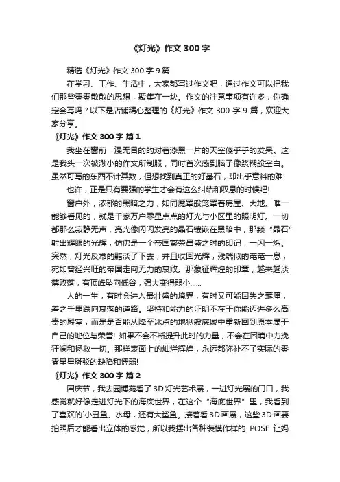 《灯光》作文300字