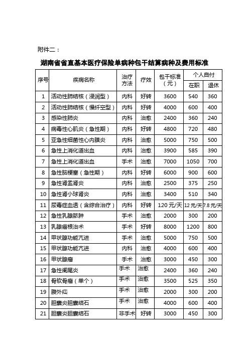 医疗保险病种