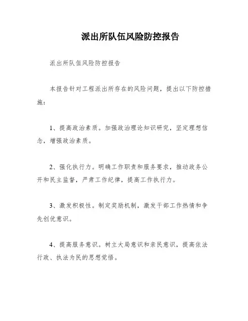 派出所队伍风险防控报告