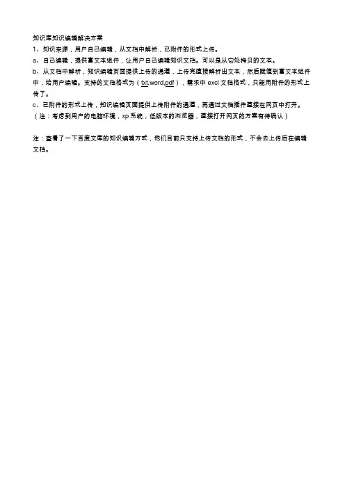 知识库知识编辑解决方案1