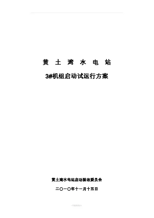 水电站启动试运行方案