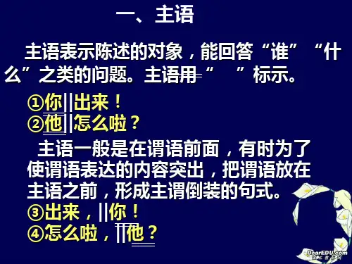 初中语文句子成分PPT课件