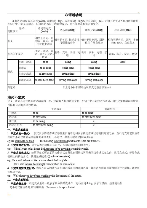 高中英语非谓语动词讲解 (整理)