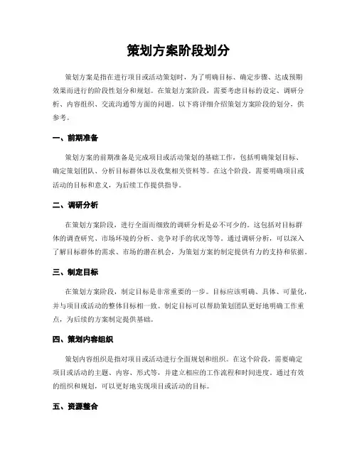 策划方案阶段划分
