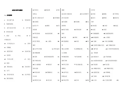 2023年人体及动物生理学题库练习题