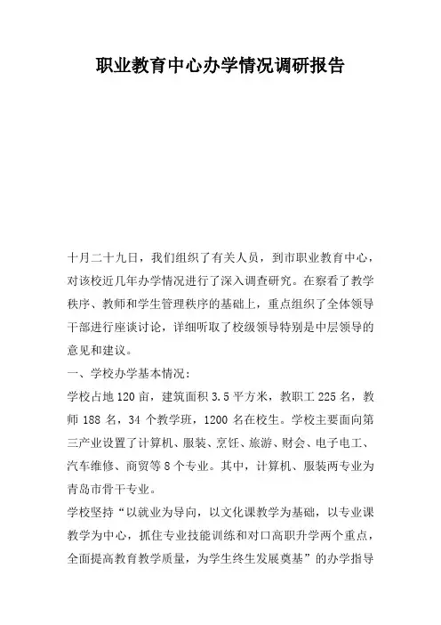 职业教育中心办学情况调研报告.docx