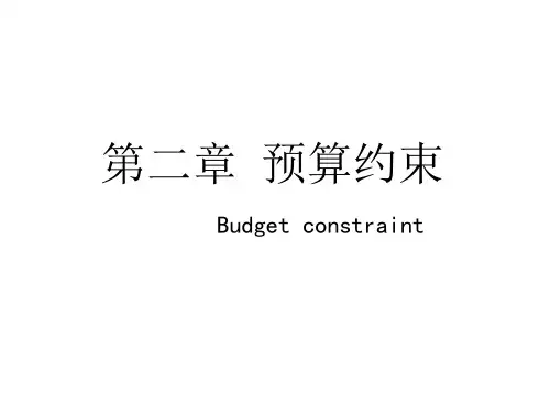 第二章 预算约束