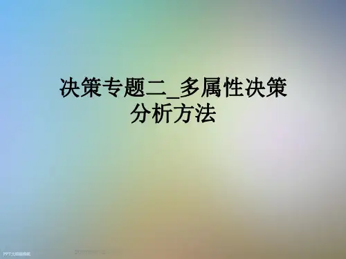 决策专题二_多属性决策分析方法