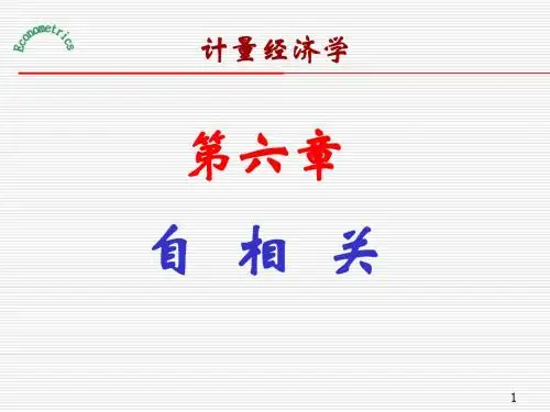 计量经济学课件-第六章 自相关