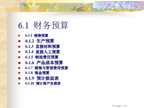 企业财务预算专题讲义28页PPT