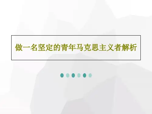 做一名坚定的青年马克思主义者解析27页PPT