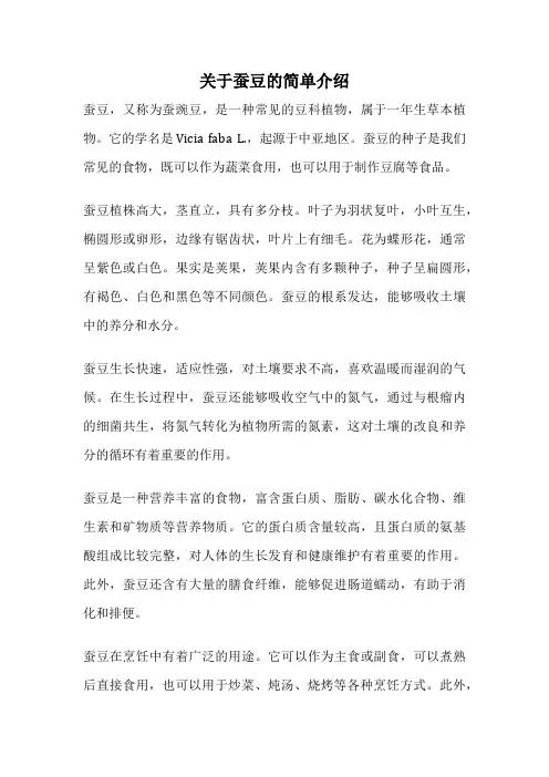 关于蚕豆的简单介绍