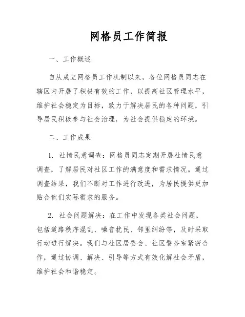 网格员工作简报