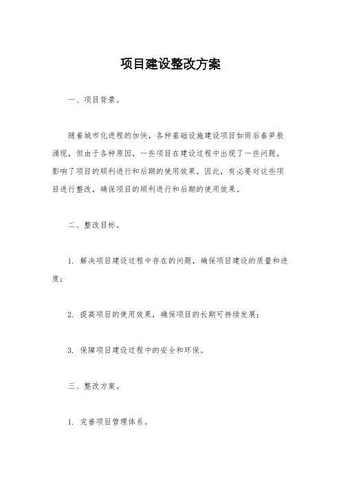 项目建设整改方案