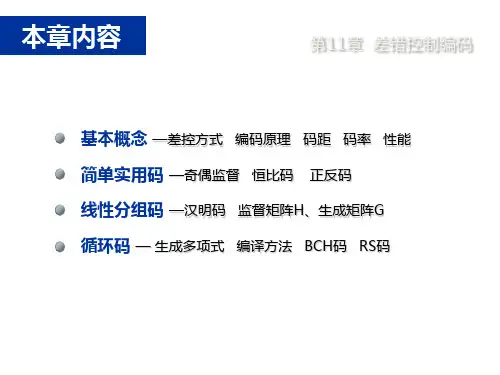通信原理第11章-差错控制编码全章课件