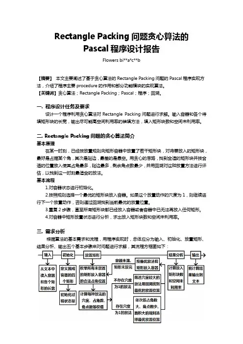 Rectangle Packing问题的程序设计