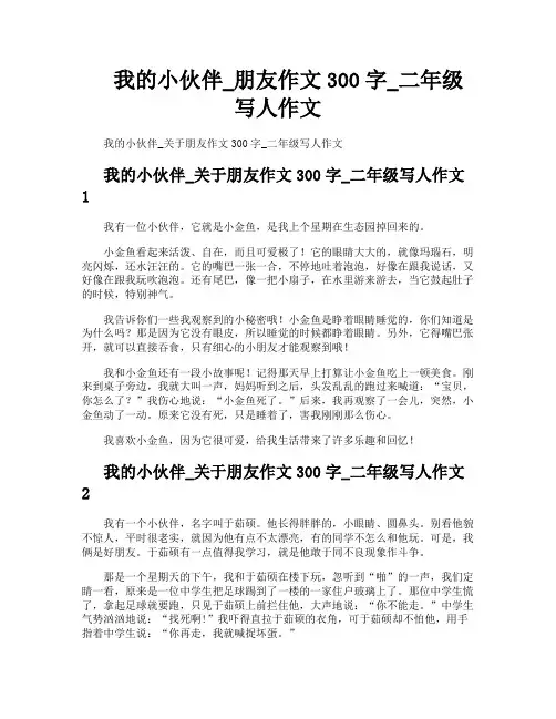 我的小伙伴朋友作文300字二年级写人作文