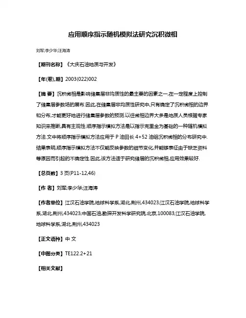 应用顺序指示随机模拟法研究沉积微相