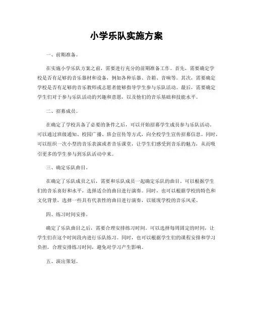 小学乐队实施方案