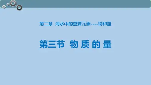 人教版高中化学必修一《物质的量》海水中的重要元素—钠和氯PPT课件