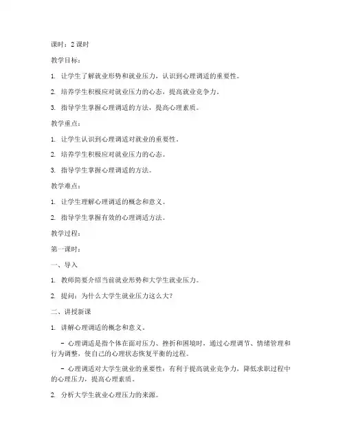 大学生就业心理调适教案