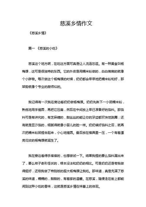 慈溪乡情作文