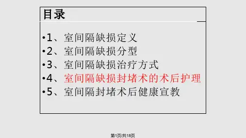 室间隔缺损封堵术PPT课件
