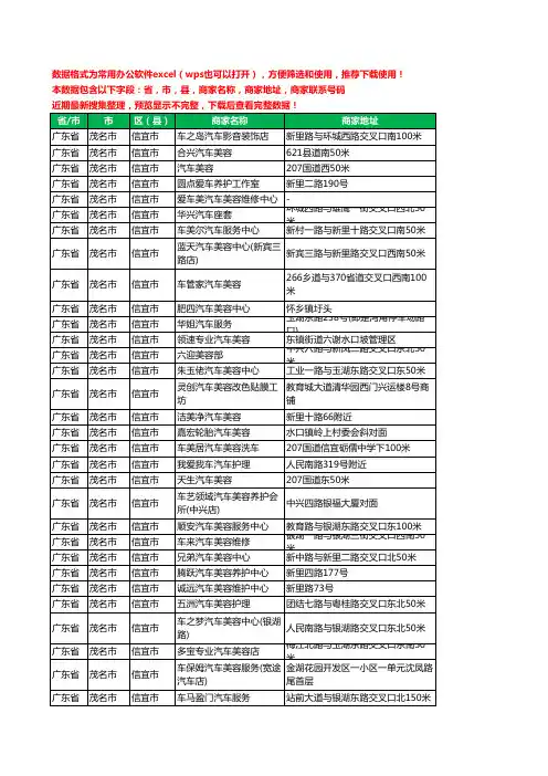 新版广东省茂名市信宜市汽车装饰工商企业公司名录名单大全83家