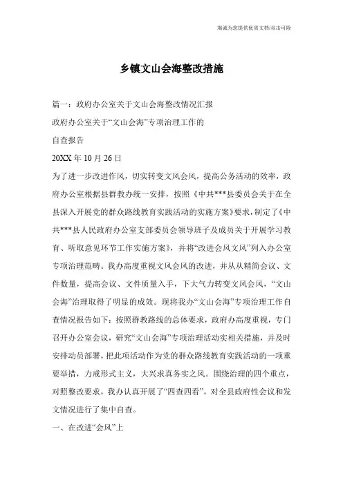 乡镇文山会海整改措施