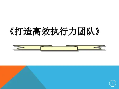如何打造高效执行力团队