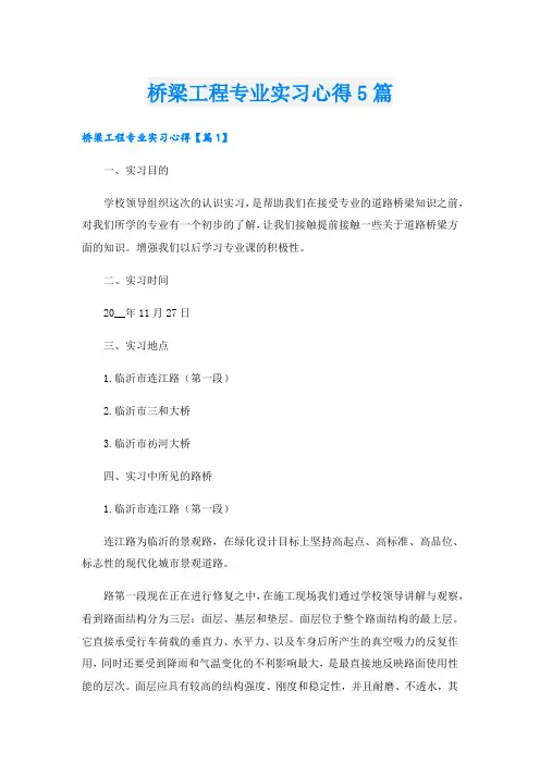 桥梁工程专业实习心得5篇.doc