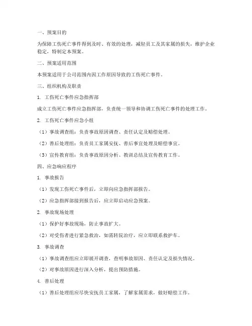 工伤死亡的应急预案