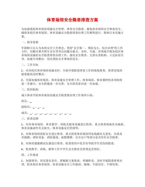 体育场馆安全隐患排查方案