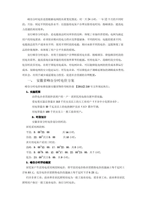 各省电价表