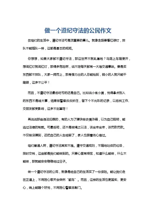 做一个遵纪守法的公民作文