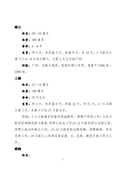 蜜蜂生物学知识点归纳