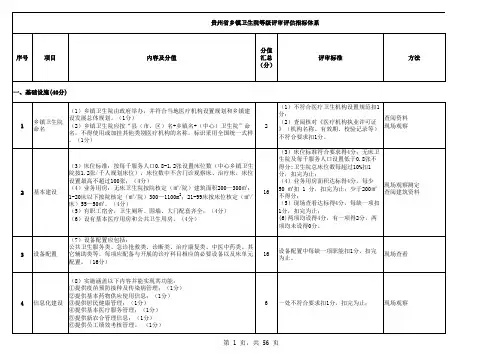 贵州省乡镇卫生院等级评审通知和评估指标体系