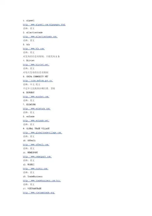 100个可以免费发布分类信息的国外网站