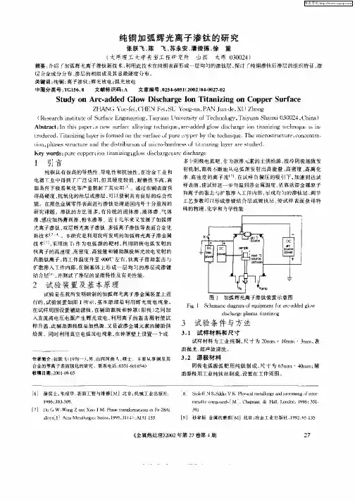 纯铜加弧辉光离子渗钛的研究