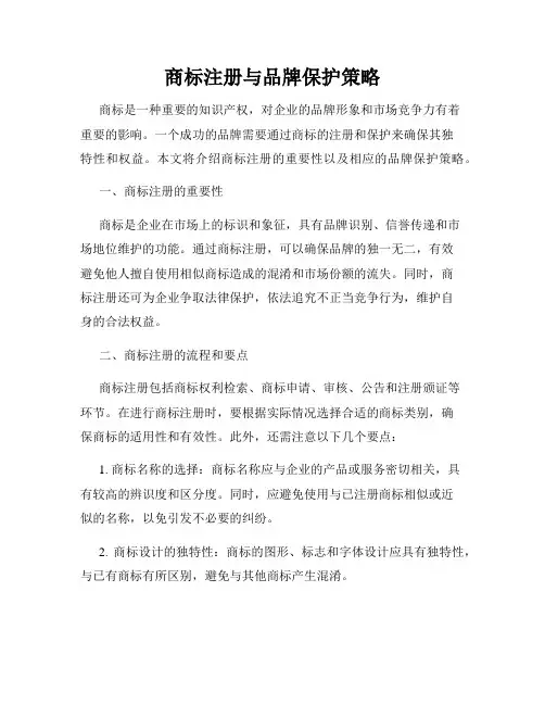 商标注册与品牌保护策略
