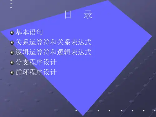 C语言程序设计基本语句和程序结构流程控制、执行