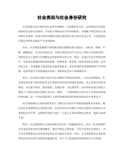 社会类别与社会身份研究