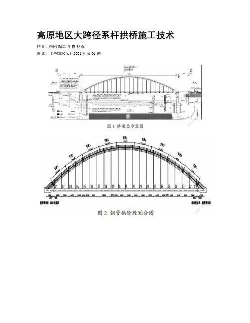 高原地区大跨径系杆拱桥施工技术