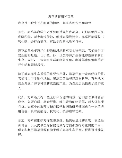 海草的作用和功效